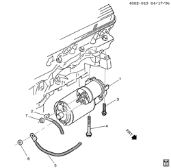 STARTER-GENERATOR-IGNITION-ELECTRICAL-LAMPS Buick Riviera 1997-1999 G STARTER MOTOR MOUNTING-V6 (L67/3.8-1)