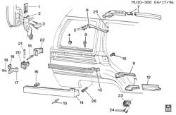 WINDSHIELD-WIPER-MIRRORS-INSTRUMENT PANEL-CONSOLE-DOORS Chevrolet Lumina APV 1990-1992 U TRACK/SLIDE DOOR