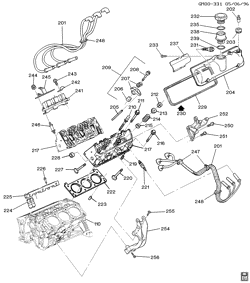 6-ЦИЛИНДРОВЫЙ ДВИГАТЕЛЬ Pontiac Transport APV 1997-1999 U ENGINE ASM-3.4L V6 PART 2 CYLINDER HEAD & RELATED PARTS (LA1/3.4E)