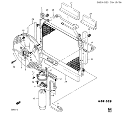BODY MOUNTING-AIR CONDITIONING-AUDIO/ENTERTAINMENT Chevrolet Metro 1989-1994 M A/C REFRIGERATION SYSTEM CONDENSER