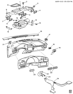 BODY MOUNTING-AIR CONDITIONING-AUDIO/ENTERTAINMENT Chevrolet Lumina 1995-1999 W AIR DISTRIBUTION SYSTEM