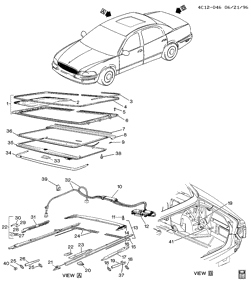 BODY MOLDINGS-SHEET METAL-REAR COMPARTMENT HARDWARE-ROOF HARDWARE Buick Park Avenue 1997-2005 C SUNROOF (CF5)