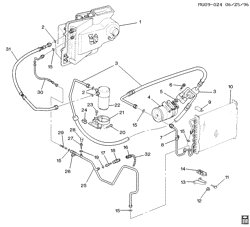 КРЕПЛЕНИЕ КУЗОВА-КОНДИЦИОНЕР-АУДИОСИСТЕМА Pontiac Trans Sport 1996-1996 U A/C REFRIGERATION SYSTEM (LA1/3.4E)(C67)