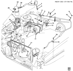 BODY MOUNTING-AIR CONDITIONING-AUDIO/ENTERTAINMENT Buick Reatta 1991-1993 E A/C REFRIGERATION SYSTEM