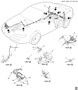 РАМЫ-ПРУЖИНЫ - АМОРТИЗАТОРЫ - БАМПЕРЫ Cadillac Catera 1997-2001 V LEVEL CONTROL SYSTEM/AUTOMATIC