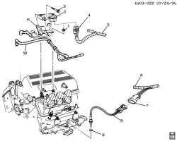 FUEL SYSTEM-EXHAUST-EMISSION SYSTEM Chevrolet Monte Carlo 1995-1999 W M.A.P. & OXYGEN SENSORS (L82/3.1M)