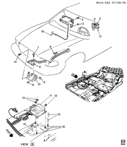 INTERIOR TRIM-FRONT SEAT TRIM-SEAT BELTS Buick Lesabre 1997-1999 H INFLATABLE RESTRAINT SYSTEM (AK5)