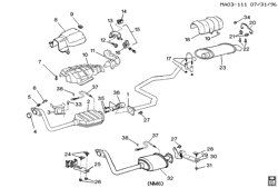 FUEL SYSTEM-EXHAUST-EMISSION SYSTEM Buick Century 1994-1996 A69 EXHAUST SYSTEM-V6(L82)