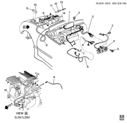 КРЕПЛЕНИЕ КУЗОВА-КОНДИЦИОНЕР-АУДИОСИСТЕМА Pontiac Sunfire 1995-2002 J A/C CONTROL SYSTEM (C60)