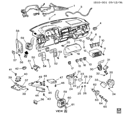 WINDSHIELD-WIPER-MIRRORS-INSTRUMENT PANEL-CONSOLE-DOORS Chevrolet Caprice 1994-1996 B INSTRUMENT PANEL PART 2
