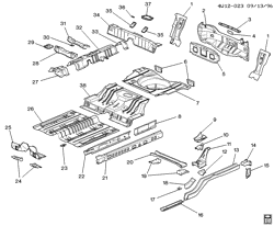 BODY MOLDINGS-SHEET METAL-REAR COMPARTMENT HARDWARE-ROOF HARDWARE Buick Regal 1997-2004 W SHEET METAL/BODY-UNDERBODY