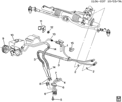 FRONT SUSPENSION-STEERING Chevrolet Corsica 1994-1996 L STEERING PUMP LINES-V6-3.1L (L82/3.1M) (W/COOLER)