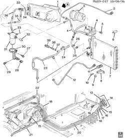 BODY MOUNTING-AIR CONDITIONING-AUDIO/ENTERTAINMENT Chevrolet Lumina APV 1994-1995 U A/C REFRIGERATION SYSTEM (L27/3.8L)(C34)
