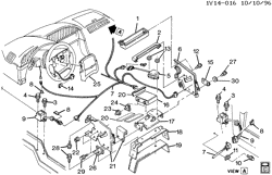 ACABADO INTERIOR-ACABADO DEL ASIENTO DELANTERO-CINTURONES DE SEGURIDAD DEL ASIENTO Chevrolet Corvette 1993-1993 Y INFLATABLE RESTRAINT SYSTEM