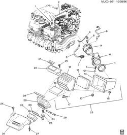 ТОПЛИВНАЯ СИСТЕМА-ВЫХЛОП-]СИСТЕМА КОНТРОЛЯ ТОКСИЧНОСТИ ВЫХЛ. ГАЗОВ Chevrolet Lumina APV 1996-1996 U AIR INTAKE SYSTEM-V6 (LA1/3.4E)