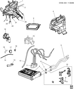 BODY MOUNTING-AIR CONDITIONING-AUDIO/ENTERTAINMENT Cadillac Catera 1997-2001 V A/C & HEATER MODULE ASM