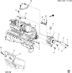 MOTOR DE ARRANQUE-GENERADOR-IGNICIÓN-SISTEMA ELÉCTRICO-LUCES Buick Lesabre 1996-1999 H GENERATOR MOUNTING-V6 3.8K(L36)