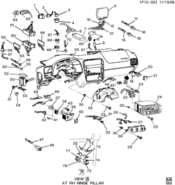 WINDSHIELD-WIPER-MIRRORS-INSTRUMENT PANEL-CONSOLE-DOORS Chevrolet Camaro 1997-2002 F INSTRUMENT PANEL PART 2