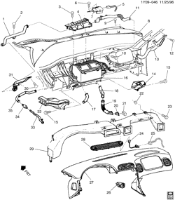 BODY MOUNTING-AIR CONDITIONING-AUDIO/ENTERTAINMENT Chevrolet Corvette 1997-2004 Y AIR DISTRIBUTION SYSTEM