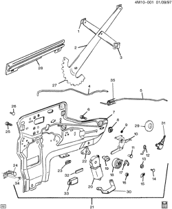 WINDSHIELD-WIPER-MIRRORS-INSTRUMENT PANEL-CONSOLE-DOORS Buick Lesabre 1991-1991 H MODULE ASM/DOOR FRONT