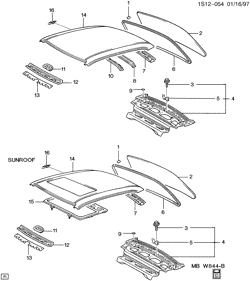 BODY MOLDINGS-SHEET METAL-REAR COMPARTMENT HARDWARE-ROOF HARDWARE Chevrolet Prizm 1993-1997 S SHEET METAL/BODY ROOF PANEL & REAR WINDOW