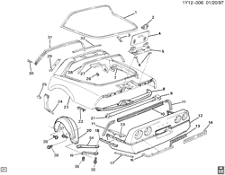BODY MOLDINGS-SHEET METAL-REAR COMPARTMENT HARDWARE-ROOF HARDWARE Chevrolet Corvette 1984-1989 Y07 BODY/REAR OUTER