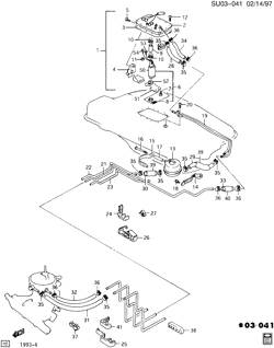 FUEL SYSTEM-EXHAUST-EMISSION SYSTEM Chevrolet Sprint 1989-1990 M FUEL SUPPLY SYSTEM (EXC TURBO Z02)(1ST DES)
