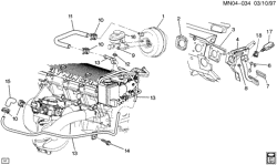 AUTOMATIC TRANSMISSION Chevrolet Malibu 1997-1999 N BRAKE PEDAL & MASTER CYLINDER MOUNTING (LD9/2.4T)