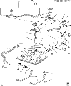 FUEL SYSTEM-EXHAUST-EMISSION SYSTEM Pontiac Grand Prix 1992-1996 W FUEL SUPPLY SYSTEM-TANK TO FILLER