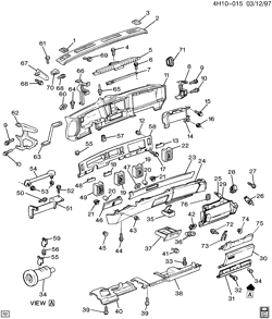 PARE-BRISE - ESSUI-GLACE - RÉTROVISEURS - TABLEAU DE BOR - CONSOLE - PORTES Buick Lesabre 1994-1994 H INSTRUMENT PANEL PART 1