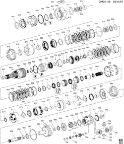 ТОРМОЗА Buick Century 1997-2002 W AUTOMATIC TRANSMISSION (MN7) PART 2 (4T65-E) INTERNAL COMPONENTS