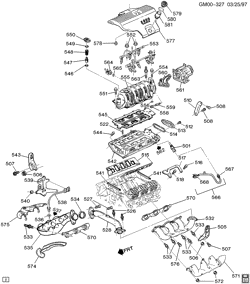6-CYLINDER ENGINE Buick Century 1997-1998 W ENGINE ASM-3.8L V6 PART 5 MANIFOLDS & FUEL RELATED PARTS (L36/3.8K)