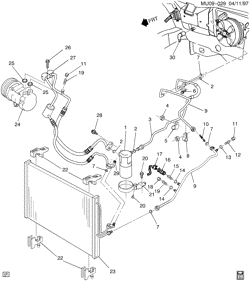 BODY MOUNTING-AIR CONDITIONING-AUDIO/ENTERTAINMENT Chevrolet Venture APV 1997-2000 U A/C REFRIGERATION SYSTEM (LA1/3.4E)(C60)