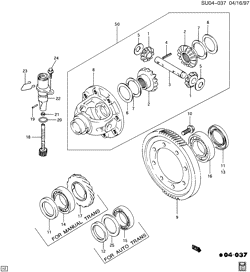 3-SPEED MANUAL TRANSMISSION Chevrolet Metro 1989-1994 M DIFFERENTIAL AND SPEEDO GEAR