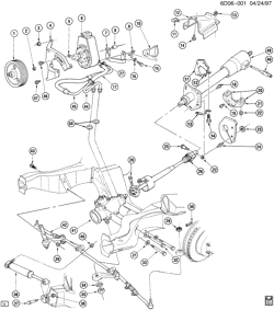 FRONT SUSPENSION-STEERING Cadillac Brougham 1990-1990 D STEERING SYSTEM & RELATED PARTS (5.0Y,5.0-9)(LV2,LG8)
