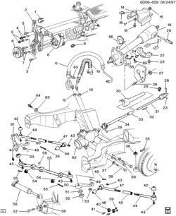 FRONT SUSPENSION-STEERING Cadillac Brougham 1990-1990 D STEERING SYSTEM & RELATED PARTS (5.7-7)(L05)