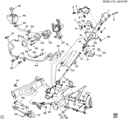FRONT SUSPENSION-STEERING Cadillac Fleetwood Brougham 1994-1994 D STEERING SYSTEM & RELATED PARTS