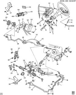 FRONT SUSPENSION-STEERING Cadillac Funeral Coach 1989-1990 C STEERING SYSTEM & RELATED PARTS