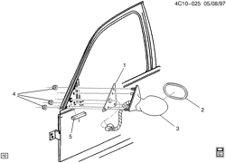WINDSHIELD-WIPER-MIRRORS-INSTRUMENT PANEL-CONSOLE-DOORS Buick Park Avenue 1997-2005 C MIRROR/REAR VIEW-EXTERIOR