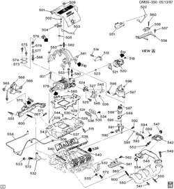 MOTOR 6 CILINDROS Buick Riviera 1998-1999 G ENGINE ASM-3.8L V6 PART 5 MANIFOLD AND FUEL RELATED PARTS (L67/3.8-1)