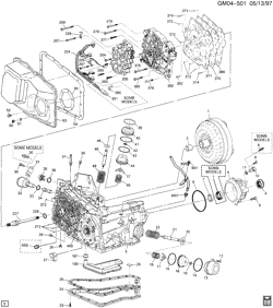 BRAKES Buick Lesabre 1996-1997 H AUTOMATIC TRANSMISSION (M13) PART 1 HM 4T60-E CASE & RELATED PARTS