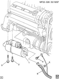 STARTER-GENERATOR-IGNITION-ELECTRICAL-LAMPS Chevrolet Camaro 1998-2002 F STARTER MOTOR MOUNTING (LS1/5.7G)