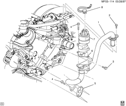 FUEL SYSTEM-EXHAUST-EMISSION SYSTEM Chevrolet Camaro 1998-1999 F E.G.R. VALVE & RELATED PARTS (LS1/5.7G)