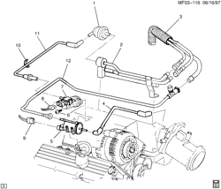 FUEL SYSTEM-EXHAUST-EMISSION SYSTEM Chevrolet Camaro 1998-1998 F VAPOR CANISTER LINES & VALVE (L36/3.8K)