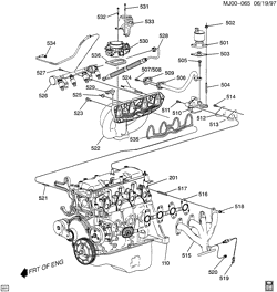 MOTOR 4 CILINDROS Chevrolet Cavalier 1998-1998 J ENGINE ASM-2.2L L4 PART 5 MANIFOLDS & FUEL RELATED PARTS (LN2/2.2-4)