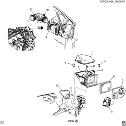 FUEL SYSTEM-EXHAUST-EMISSION SYSTEM Pontiac Grand Prix 1998-1998 W AIR INTAKE SYSTEM-V6 (L82/3.1M)