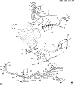 FUEL SYSTEM-EXHAUST-EMISSION SYSTEM Cadillac Deville 1999-1999 E,KD FUEL SUPPLY SYSTEM (EXC (NAC))(1ST DES)