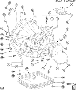 5-СКОРОСТНАЯ МЕХАНИЧЕСКАЯ КОРОБКА ПЕРЕДАЧ Chevrolet Nova 1985-1988 S AUTOMATIC TRANSAXLE CASE & OIL PAN(MX1)