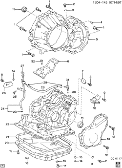 5-SPEED MANUAL TRANSMISSION Chevrolet Prizm 1993-1997 S AUTOMATIC TRANSAXLE HOUSING,CASE & OIL PAN(MS7)