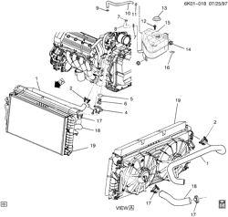 COOLING SYSTEM-GRILLE-OIL SYSTEM Cadillac Deville 1998-2004 KS,KY HOSES & PIPES/RADIATOR